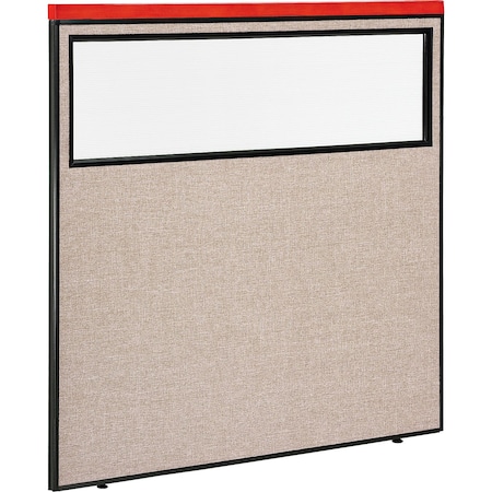 Interion By Global Industrial Interion Deluxe Office Partition Panel with Partial Window, 60-1/4inW x 61-1/2inH, Tan 694669WTN